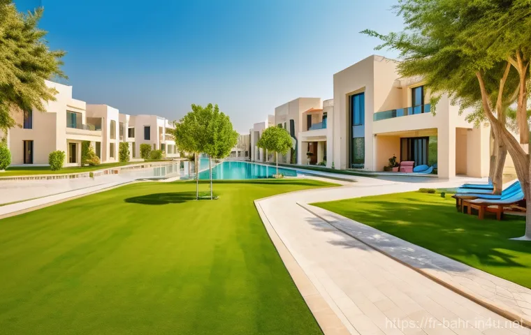 바레인의 주거지와 건축 양식 - A panoramic view of Manama, Bahrain, at sunset, showcasing a dynamic contrast between the city's tra...