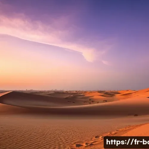 바레인 사막 사파리 - **"Serene Sunset over the Bahraini Desert Dunes"**
    A breathtaking panoramic view of the vast Bah...