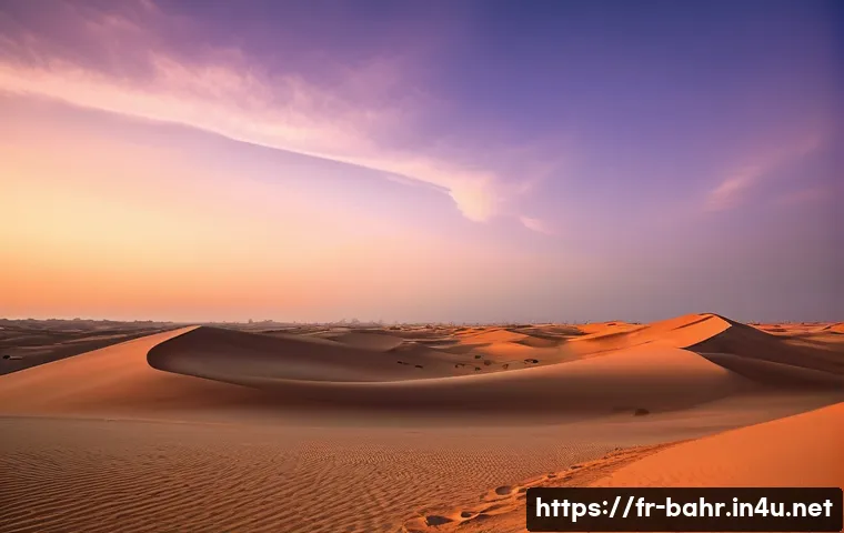 바레인 사막 사파리 - **"Serene Sunset over the Bahraini Desert Dunes"**
    A breathtaking panoramic view of the vast Bah...