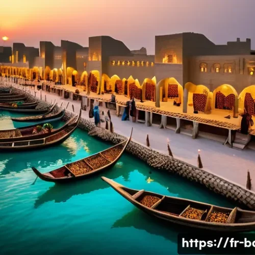 바레인의 역사적 다리 - **Image Prompt 1: "Layers of Time at Qal'at al-Bahrain"**
    A panoramic, high-resolution image of ...