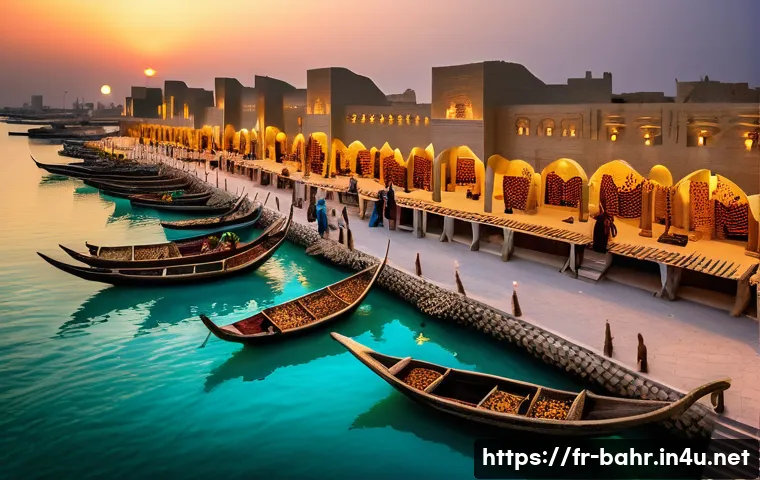 바레인의 역사적 다리 - **Image Prompt 1: "Layers of Time at Qal'at al-Bahrain"**
    A panoramic, high-resolution image of ...